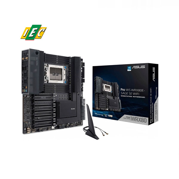 Main ASUS Pro WS WRX80E-SAGE SE WIFI – AMD WRX80 Chipset, Socket sWRX8, Max 2TB DDR4 Memory, 8 Slots, PCI Express 4.0, E-ATX Motherboard | 90MB1590-M0EAY0