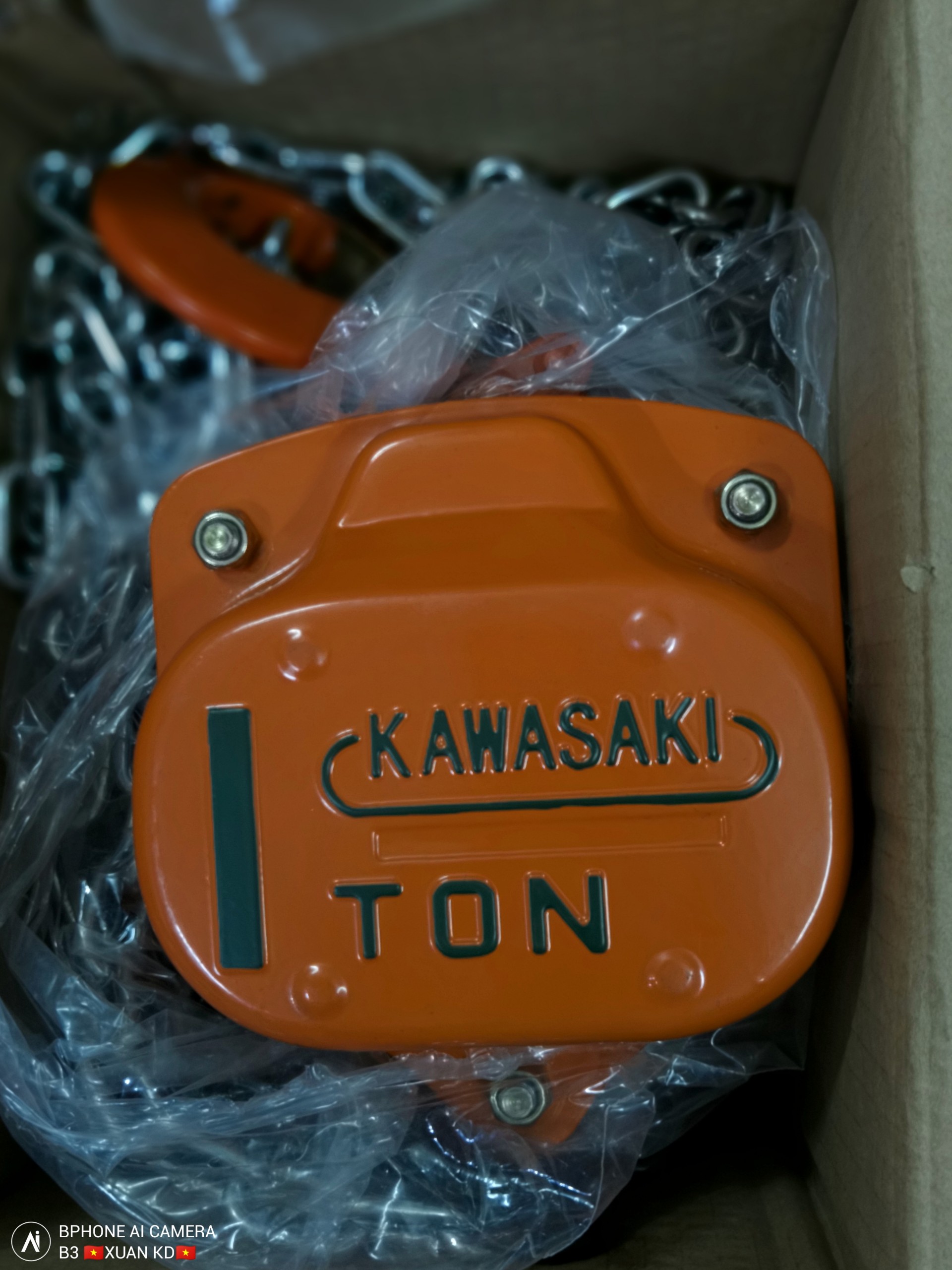 Pa lăng xích kéo tay 1 tấn Kawasaki Nhật Bản giá rẻ nhất, pa lăng xích 1 tấn giá siêu rẻ
