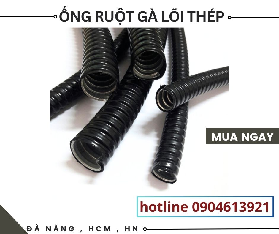 Ống ruột gà lõi thép bọc nhựa PVC/ ống kẽm đàn hồi Đà Nẵng, Hà Nội, HCM 