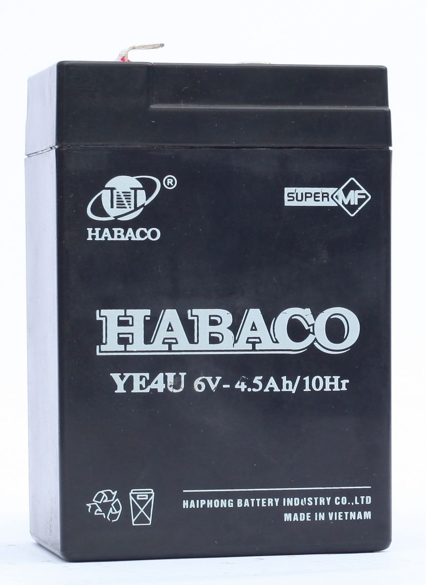 Bình ắc quy nguồn điện Habaco 6V- 4Ah