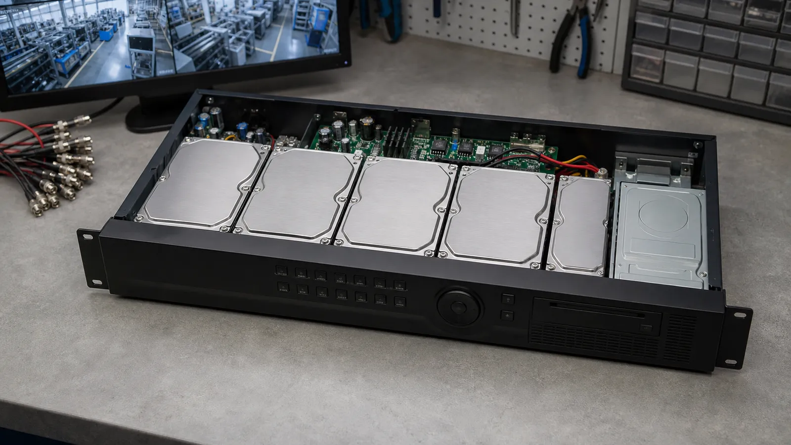 DVR 16 kênh với ổ SATA và DVD