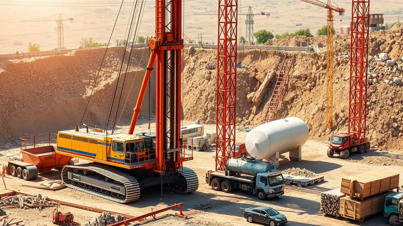Các loại máy móc thiết bị xây dựng và cơ giới tại công trường