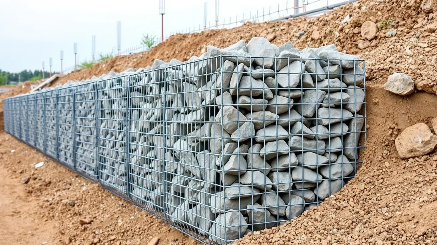 Rọ đá mạ kẽm bọc nhựa PVC thi công công trình